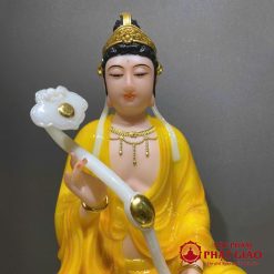 Tượng Văn Thù, Phổ Hiền Bồ Tát Màu Vàng Hổ Phách, Cao 40cm 4 tuong van thu pho hien bo tat mau vang ho phach cao 40cm vat pham phat giao la boi 8