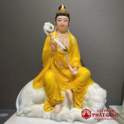 Tượng Văn Thù, Phổ Hiền Bồ Tát Màu Vàng Hổ Phách, Cao 40cm 3 tuong van thu pho hien bo tat mau vang ho phach cao 40cm vat pham phat giao la boi 9