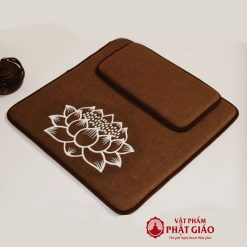 Bộ Đệm Thiền Lễ Phật, Ngồi Tụng Kinh Màu Nâu Hoa Sen, Kích Thước 60cm, 70cm, 80cm 5 1 45