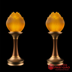 Đôi Đèn Thờ Nụ Sen Lưu Ly Thân Đồng Cao Cấp 1 1 65