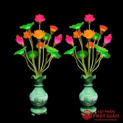 Đôi Đèn Bình Ngọc 13 Bông Lưu Ly Nhiều Màu, Cao 83cm 1 1 98