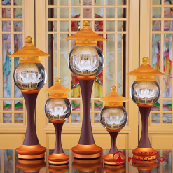 Đèn Cầu Hoa Sen Nắp Ô Lưu Ly Thân Hợp Kim Đồng, Nhiều Kích Thước 10 10 5