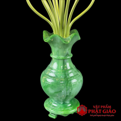 Đôi Đèn Bình Ngọc 9 Bông Thủy Lưu Ly Vàng, Cao 63cm 2 2 22