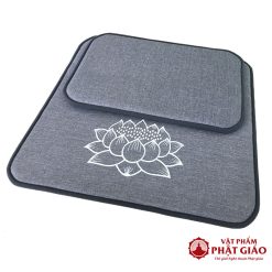 Bộ Đệm Thiền Lễ Phật, Ngồi Tụng Kinh Màu Xám Hoa Sen, Kích Thước 60cm, 70cm, 80cm 4 2 23