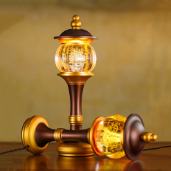 Đôi Đèn LED Thủy Tinh Nắp Ô In Chữ Phúc Chân Đồng, Cao 28cm, 35cm 4 2 38