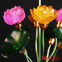 Đôi Đèn Bình Ngọc 13 Bông Lưu Ly Nhiều Màu, Cao 83cm 2 2 55
