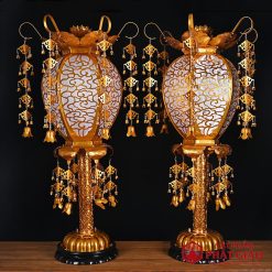 Đôi Đèn Lồng Để Bàn Bằng Hợp Kim Mạ Vàng, Cao 108cm 2 2 66