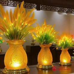 Đèn Bình Bông Lúa Thịnh Vượng Bằng Thủy Lưu Ly, Cao 70cm 3 3 11