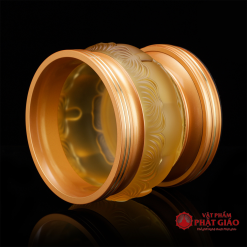 Bát Hương (Bát Nhang) Lưu Ly Kim Liên Viền Hoa Bọc Đồng, Nhiều Kích Cỡ 1 3 26