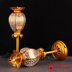 Đôi Đèn Lồng Để Bàn Bằng Hợp Kim Mạ Vàng, Cao 42cm 5 3 40