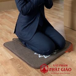 Bộ Đệm Thiền Lễ Phật, Ngồi Tụng Kinh Màu Nâu Hoa Sen, Kích Thước 60cm, 70cm, 80cm 1 4 21