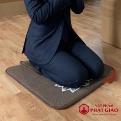 Bộ Đệm Thiền Lễ Phật, Ngồi Tụng Kinh Màu Xám Hoa Sen, Kích Thước 60cm, 70cm, 80cm 3 4 22