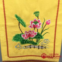 Cờ Giới Định Chân Hương Màu Vàng Thêu Hoa Sen 36x60cm 4 4 37