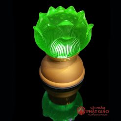 Bộ Đèn Thờ Thất Phật Dược Sư Hoa Sen Cụp Thủy Lưu Ly 7 Màu, Cao 8cm 4 4 43