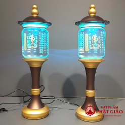 Đôi Đèn Pha Lê Nắp Ô Tâm Kinh Chữ Vàng, Nhiều Kích Cỡ 4 5 17