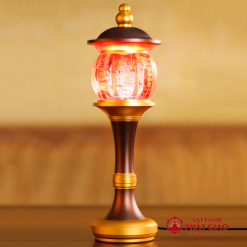 Đôi Đèn LED Thủy Tinh Nắp Ô In Chữ Phúc Chân Đồng, Cao 28cm, 35cm 7 5 34