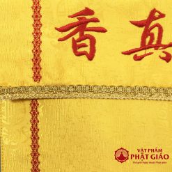 Cờ Giới Định Chân Hương Màu Vàng Thêu Hoa Sen 36x60cm 5 5 38