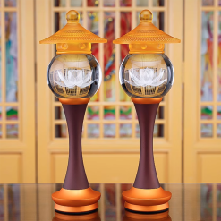 Đèn Cầu Hoa Sen Nắp Ô Lưu Ly Thân Hợp Kim Đồng, Nhiều Kích Thước 5 5 39