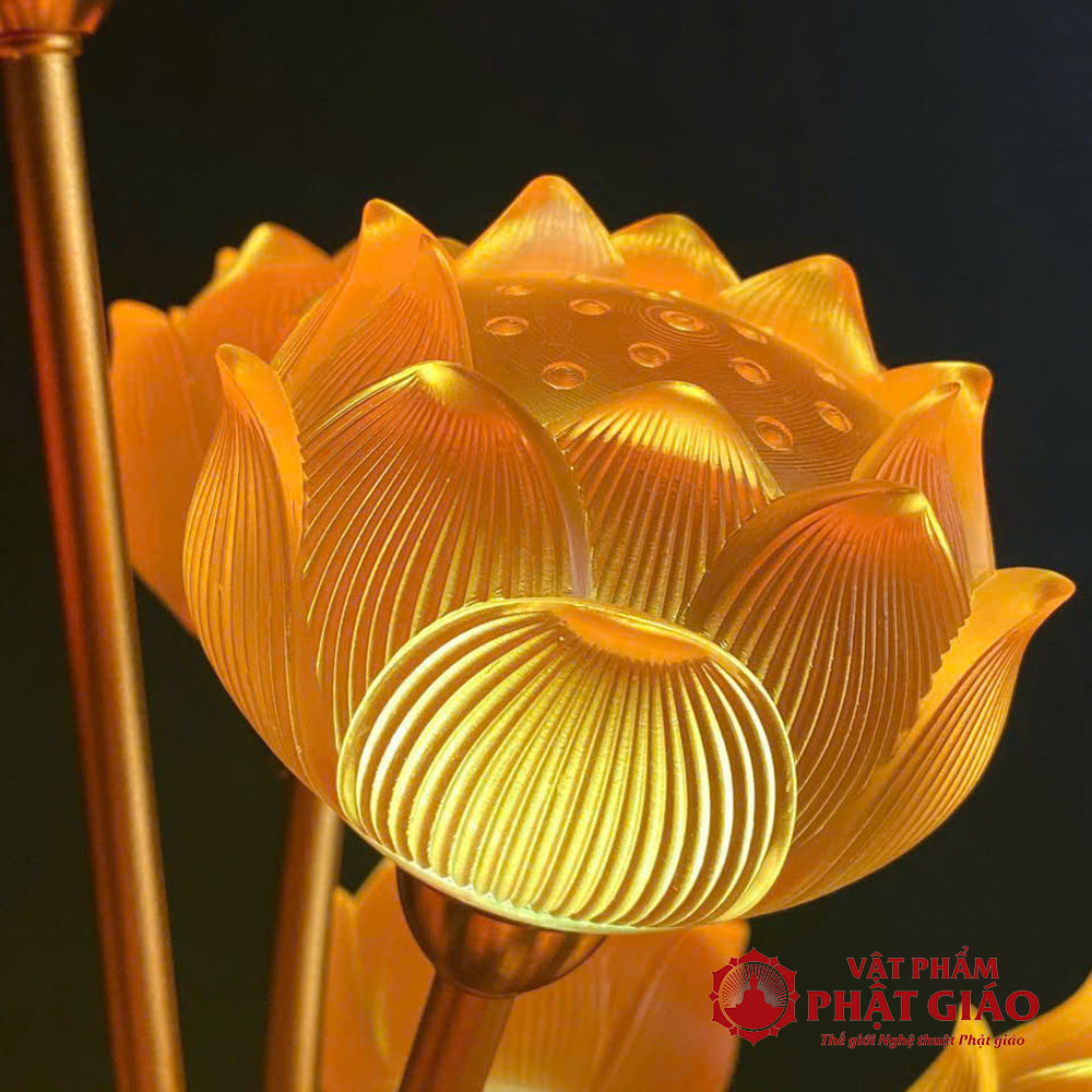 Đôi Đèn Bình Thịnh Thế Hoa Khai, 9 Bông Cụp, Cao 65cm 9 5 51