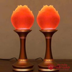 Đôi Đèn Thờ Nụ Sen Lưu Ly Thân Đồng Cao Cấp 5 5 55