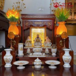 Bộ Đồ Thờ Sứ Trắng Hoa Sen Vàng, Nhiều Kích Cỡ 1 66344c47b212064c5f03