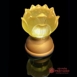 Bộ Đèn Thờ Thất Phật Dược Sư Hoa Sen Cụp Thủy Lưu Ly 7 Màu, Cao 8cm 8 8 26
