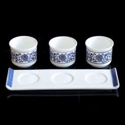 Bo 3 Chen Nuoc Bang Su Trang Hoa Sen Xanh 1