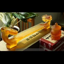 Bộ 3 Chén Nước Lưu Ly Mầu Vàng Cao 9cm, Đế Như Ý 5 Bo 3 Chen Nuoc Luu Ly Mau Vang Cao 9cm De Nhu Y 6