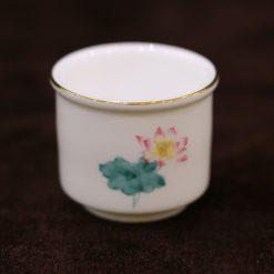 Bộ 5 Chén Sứ Trắng Hoa Sen Hồng Lá Xanh 5 Bo 5 Chen Su Trang Hoa Sen Hong La Xanh 5