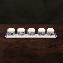 Bộ Chén Sứ Trắng Hoa Sen Xanh 5 Bo Chen Su Trang Hoa Sen Xanh 2