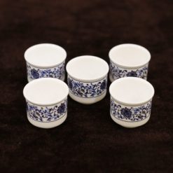 Bộ Chén Sứ Trắng Hoa Sen Xanh 4 Bo Chen Su Trang Hoa Sen Xanh 3