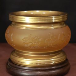 Bộ Đồ Thờ Lưu Ly Cao Cấp, Bọc Đồng Nâu Cổ 1 Bo Do Tho Luu Ly Cao Cap Boc Dong Nau Co 2