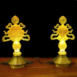 Bộ Tám Cát Tường Lưu Ly Đế Đồng, Cao 19cm 1 Bo Tam Cat Tuong Luu Ly De Dong Cao 19cm 1