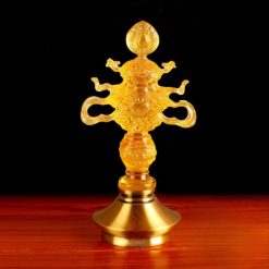 Bộ Tám Cát Tường Lưu Ly Đế Đồng, Cao 19cm 11 Bo Tam Cat Tuong Luu Ly De Dong Cao 19cm 2