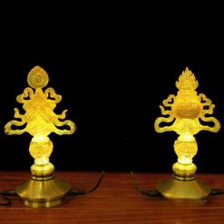 Bộ Tám Cát Tường Lưu Ly Đế Đồng, Cao 19cm 8 Bo Tam Cat Tuong Luu Ly De Dong Cao 19cm 5