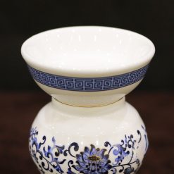 Chân Nến – Chân Đèn Cầy Sứ Trắng Hoa Sen Xanh, Nhiều Kích Cỡ 2 Chan Nen – Chan Den Cay Su Trang Hoa Sen Xanh Nhieu Kich Co 1