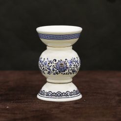 Chân Nến – Chân Đèn Cầy Sứ Trắng Hoa Sen Xanh, Nhiều Kích Cỡ 1 Chan Nen – Chan Den Cay Su Trang Hoa Sen Xanh Nhieu Kich Co 2