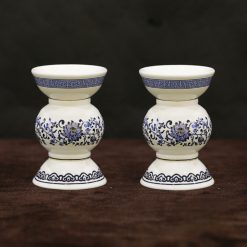 Chân Nến – Chân Đèn Cầy Sứ Trắng Hoa Sen Xanh, Nhiều Kích Cỡ 5 Chan Nen – Chan Den Cay Su Trang Hoa Sen Xanh Nhieu Kich Co 3