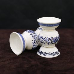 Chân Nến – Chân Đèn Cầy Sứ Trắng Hoa Sen Xanh, Nhiều Kích Cỡ 4 Chan Nen – Chan Den Cay Su Trang Hoa Sen Xanh Nhieu Kich Co 4