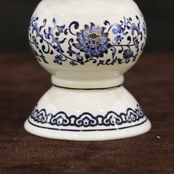 Chân Nến – Chân Đèn Cầy Sứ Trắng Hoa Sen Xanh, Nhiều Kích Cỡ 3 Chan Nen – Chan Den Cay Su Trang Hoa Sen Xanh Nhieu Kich Co 5