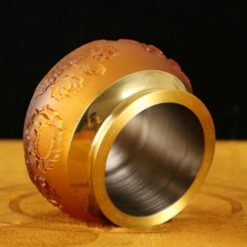Chén Nước Thờ Lưu Ly Bọc Đồng Màu Vàng, Nhiều Kích Cỡ 2 Chen Nuoc Tho Luu Ly Boc Dong Mau Vang Nhieu Kich Co 4