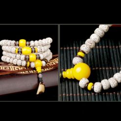 Chuỗi 108 Hạt Bồ Đề Tinh Nguyệt Hạt Cái Vàng, Cỡ 6mm, 7mm, 9mm 2 Chuoi 108 Hat Bo De Tinh Nguyet Hat Cai Vang Co 6mm 7mm 9mm 1