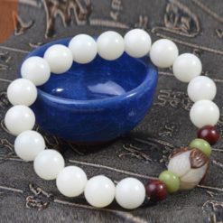 Chuỗi Vòng Tay Gốc Bồ Đề Trắng 1 Hạt Cái Nâu, Kích Cỡ 10mm 5 Chuoi Vong Tay Goc Bo De Trang 1 Hat Cai Nau Kich Co 10mm 2