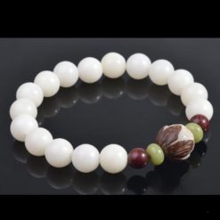 Chuỗi Vòng Tay Gốc Bồ Đề Trắng 1 Hạt Cái Nâu, Kích Cỡ 10mm 4 Chuoi Vong Tay Goc Bo De Trang 1 Hat Cai Nau Kich Co 10mm 3