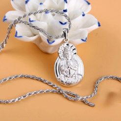 Dây Chuyền Bạc Mặt Hình Phật Bà Quan Âm Bằng Bạc 99% 1 Day Chuyen Bac Mat Hinh Phat Ba Quan Am Bang Bac 99 1