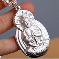 Dây Chuyền Bạc Mặt Hình Phật Bà Quan Âm Bằng Bạc 99% 7 Day Chuyen Bac Mat Hinh Phat Ba Quan Am Bang Bac 99 2