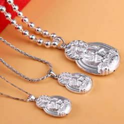 Dây Chuyền Bạc Mặt Hình Phật Bà Quan Âm Bằng Bạc 99% 4 Day Chuyen Bac Mat Hinh Phat Ba Quan Am Bang Bac 99 5