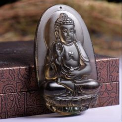 Dây Chuyền Hình Phật Bồ Tát, Chất Liệu Đá Ngọc Obsidian 1 Day Chuyen Hinh Phat Bo Tat Chat Lieu Da Ngoc Obsidian 1