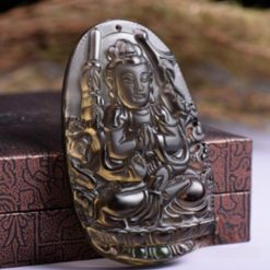 Dây Chuyền Hình Phật Bồ Tát, Chất Liệu Đá Ngọc Obsidian 2 Day Chuyen Hinh Phat Bo Tat Chat Lieu Da Ngoc Obsidian 5