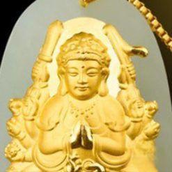 Day Chuyen Hinh Quan Am Bo Tat Ngan Tay Dat Vang 24k 2